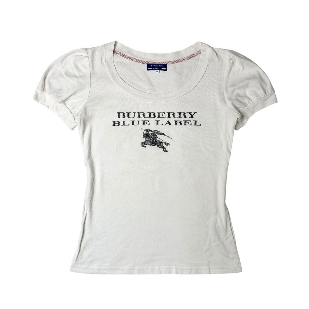 Burberry Blue Label graphic puff sleeve tee